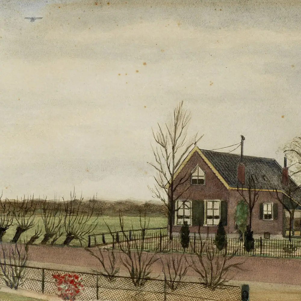 Een oude tekening van een huis aan de Brandenburgerweg in Bilthoven: alle rijscholen in Bilthoven op een rij