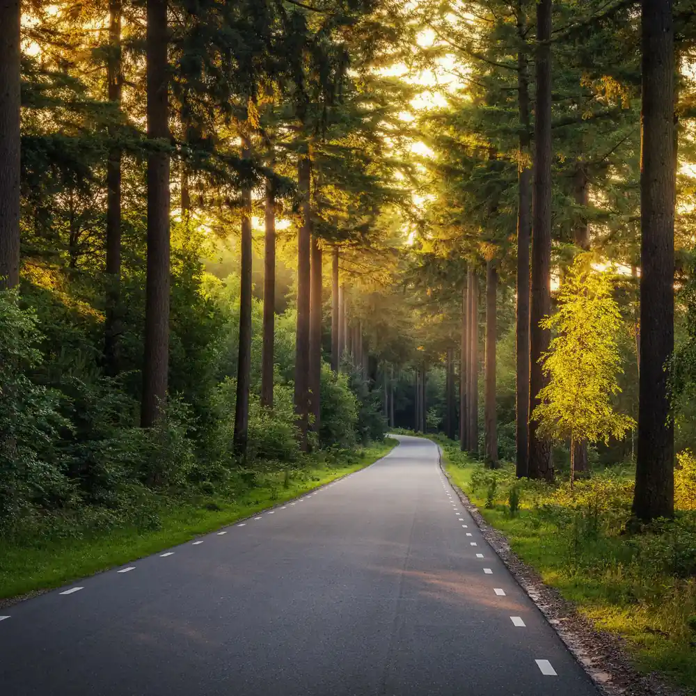 Een weg door de bossen bij Ermelo: rijscholen in Ermelo vergelijken